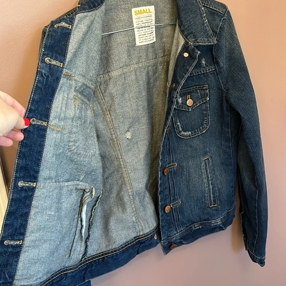 J.Crew Distressed Denim Utility Jean Jackets Size Small S